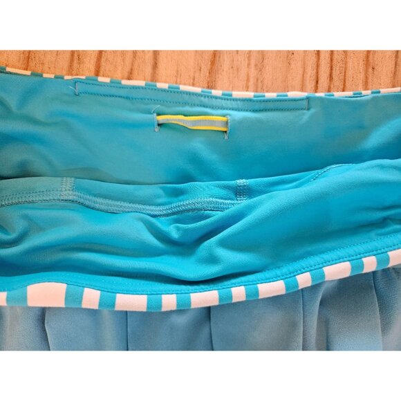 Lululemon Pace Setter Skirt Spry Blue Twin Stripe Size 8 Built-In Shorts Running - Picture 10 of 12